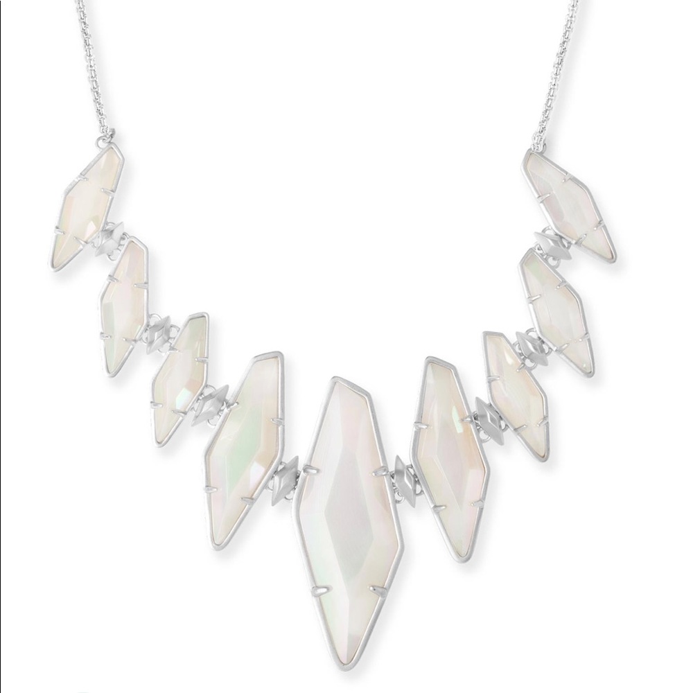 Berniece Collar Necklace In Iridescent white